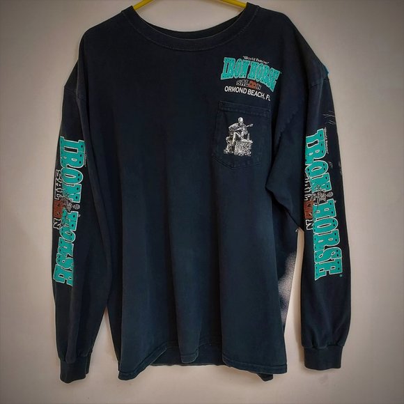 WORLD FAMOUS IRON HORSE SALOON ORMOND BEACH FL AWESOME SKELETONS PARTYING SHIRT - Picture 2 of 14